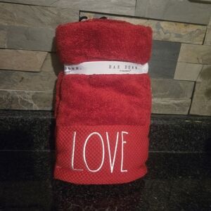 Rae Dunn Red Hand Towels 2 Set